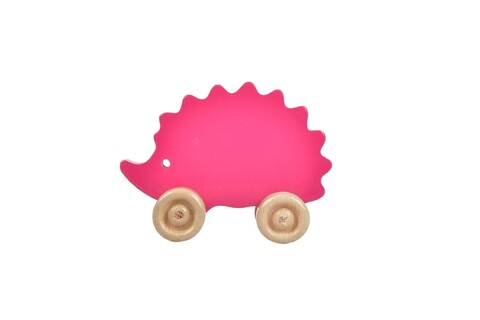 Jucarie pentru landou/carucior, Hanah Home, Hedgehog, 13x10x5 cm, Roz