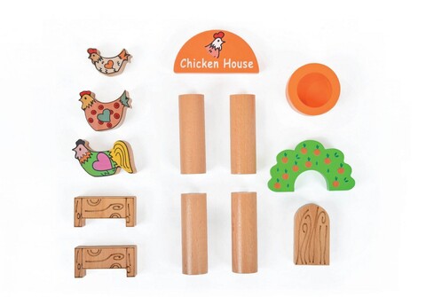 Jucarie pentru landou/carucior, Hanah Home, Chicken House, 19x25x17 cm, Multicolor