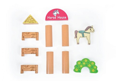 Jucarie pentru landou/carucior, Hanah Home, Horse House, 30x17x26 cm, Multicolor