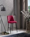 Set scaun de bar (2 bucăți), Beckley, Vento, PAL, Rosu Claret / Negru