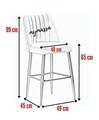 Set scaun de bar (2 bucăți), Beckley, Vento, PAL, Crem/Negru