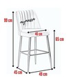 Set scaune  de bar 4 piese, Beckley, Vento, PAL, Rosu Claret / Negru