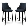 Set scaun de bar (2 bucăți), Hanah Home, Enox, Antracit / Negru