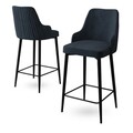 Set scaun de bar (2 bucăți), Hanah Home, Enox, Antracit / Negru