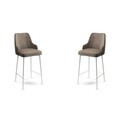 Set scaun de bar (2 bucăți), Hanah Home, Enox, Cappuccino / Alb