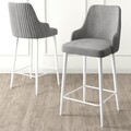 Set scaun de bar (2 bucăți), Hanah Home, Enox, Gri/Alb