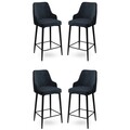 Set scaune  de bar 4 piese, Hanah Home, Enox, Antracit / Negru