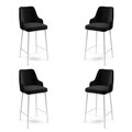 Set scaune  de bar 4 piese, Hanah Home, Enox, Alb/Negru