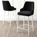 Set scaune  de bar 4 piese, Hanah Home, Enox, Alb/Negru