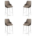 Set scaune  de bar 4 piese, Hanah Home, Enox, Cappuccino / Alb