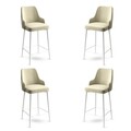 Set scaune  de bar 4 piese, Hanah Home, Enox, Crem/Alb