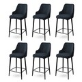 Set scaune de bar 6 piese, Hanah Home, Enox, Antracit / Negru