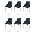 Set scaune de bar 6 piese, Hanah Home, Enox, Antracit/Alb