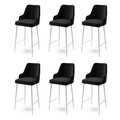Set scaune de bar 6 piese, Hanah Home, Enox, Alb/Negru