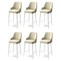 Set scaune de bar 6 piese, Hanah Home, Enox, Crem/Alb