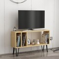 Comoda TV, Colman, Arven, 90x25x53 cm, PAL, Stejar / Alb