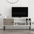 Comoda TV, Colman, Arven, 120x25x51.6 cm, PAL, Alb / Gri închis