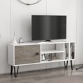 Comoda TV, Colman, Arven, 120x25x51.6 cm, PAL, Alb / Gri închis