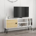 Comoda TV, Colman, Arven, 120x25x51.6 cm, PAL, Stejar alb