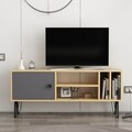 Comoda TV, Colman, Arven, 120x25x51.6 cm, PAL, Stejar / Antracit