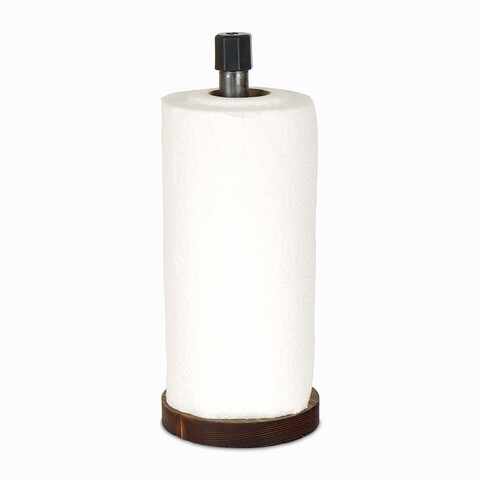 Suport rola servetele, Hanah Home, Boruraf255, 10x28x10 cm, Nuc / Argint