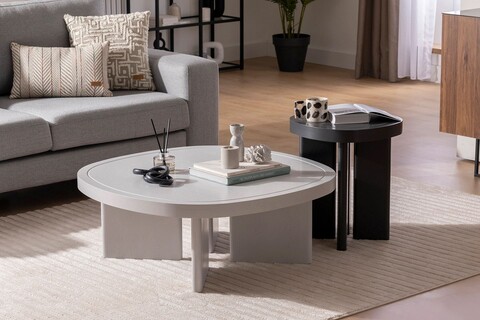 Masuta de cafea, Hanah Home, Cream, Gri