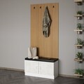 Cuier de perete, Minerva, Noah, 90x210x35 cm, PAL, Alb