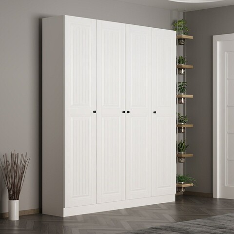 Cuier de perete, Minerva, Noah, 180x210x35 cm, PAL, Alb