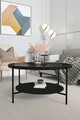 Masuta de cafea, Mirosa, Oslo, 75x45x75 cm, Blat: 100% STICLA CALITA, Fume / Negru