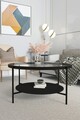 Masuta de cafea, Mirosa, Oslo, 75x45x75 cm, Blat: 100% STICLA CALITA, Transparent/Negru