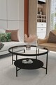 Masuta de cafea, Mirosa, Oslo, 75x45x75 cm, Blat: 100% STICLA CALITA, Transparent/Negru