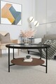 Masuta de cafea, Mirosa, Oslo, 75x45x75 cm, Blat: 100% STICLA CALITA, Transparent/Nuc