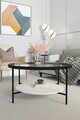 Masuta de cafea, Mirosa, Oslo, 75x45x75 cm, Blat: 100% STICLA CALITA, Transparent/Alb
