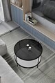 Masuta de cafea, Mirosa, Bella, 73x45x73 cm, Blat: 100% STICLA CALITA, Fume / Alb