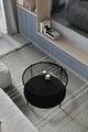 Masuta de cafea, Mirosa, Bella, 73x45x73 cm, Blat: 100% STICLA CALITA, Transparent/Negru