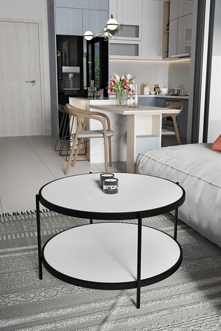 Masuta de cafea, Mirosa, Bella, 73x45x73 cm, MDF , Alb