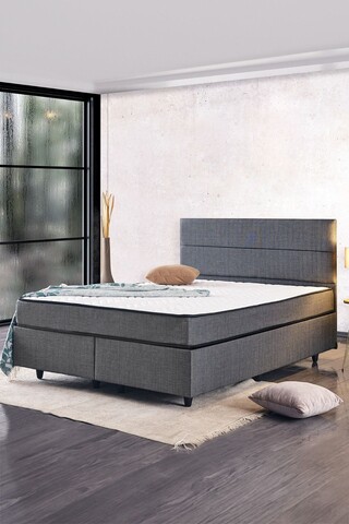 Saltea de pat, Niron, Silver 90x190 cm Single Size Firm Mattress, Husă: țesătură jacquard, Alb/Gri