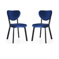 Set scaune 2 piese, Nmobb, Beta, Cadru: 100% FIER VOSIT STATIC, Albastru navy
