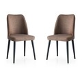 Set scaune 2 piese, Nmobb, Luna, Cadru: 100% FIER, Maro