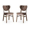 Set scaune 2 piese, Nmobb, Elma, Lemn de fag, Maro