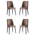 Set scaune 4 piese, Nmobb, Luna, Cadru: 100% FIER, Maro