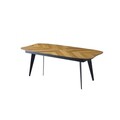 Masa, Nmobb, LR, 206+45+45x77x102 cm, 100% MDF pictat/furnir, Stejar / Negru