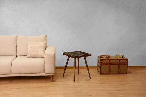 Set masute 3 piese, Puqa Design, Sali, PAL, Stejar negru / safir