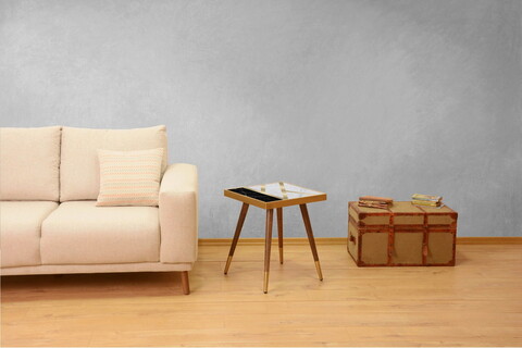 Oglinda decorativa, Siam, Ozze, 60x60x2 cm, MDF , Negru