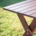 Masa de sufragerie de gradina, Swingo, Milan, 120x69x65 cm, 100% PIN FINLANDEZ, Maro