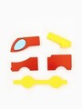 Jucarie pentru landou/carucior, Hanah Home, Firetruck, 23x16x3 cm, Roșu / galben