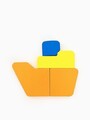 Jucarie pentru landou/carucior, Hanah Home, Ship, 17x15x3 cm, Portocaliu / Galben