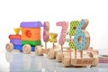 Jucarie pentru landou/carucior, Hanah Home, Math Train, 55x13x6 cm, Multicolor