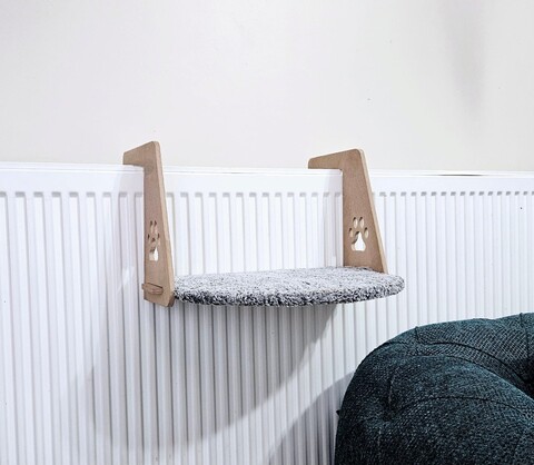 Pat pentru animale de companie, Valovi, Medi, 34x24x55 cm, MDF , Gri