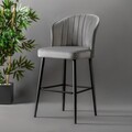 Set scaun de bar (2 bucăți), Hanah Home, Rubi, Gri/Negru